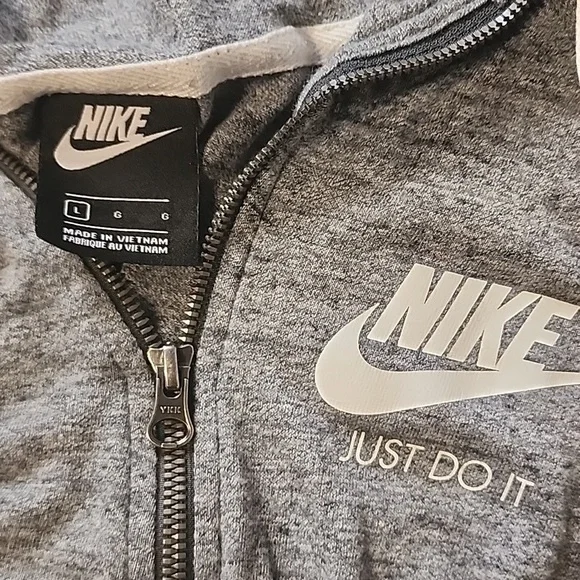 Gray women's Nike zip up hoodie - Picture 2 of 5